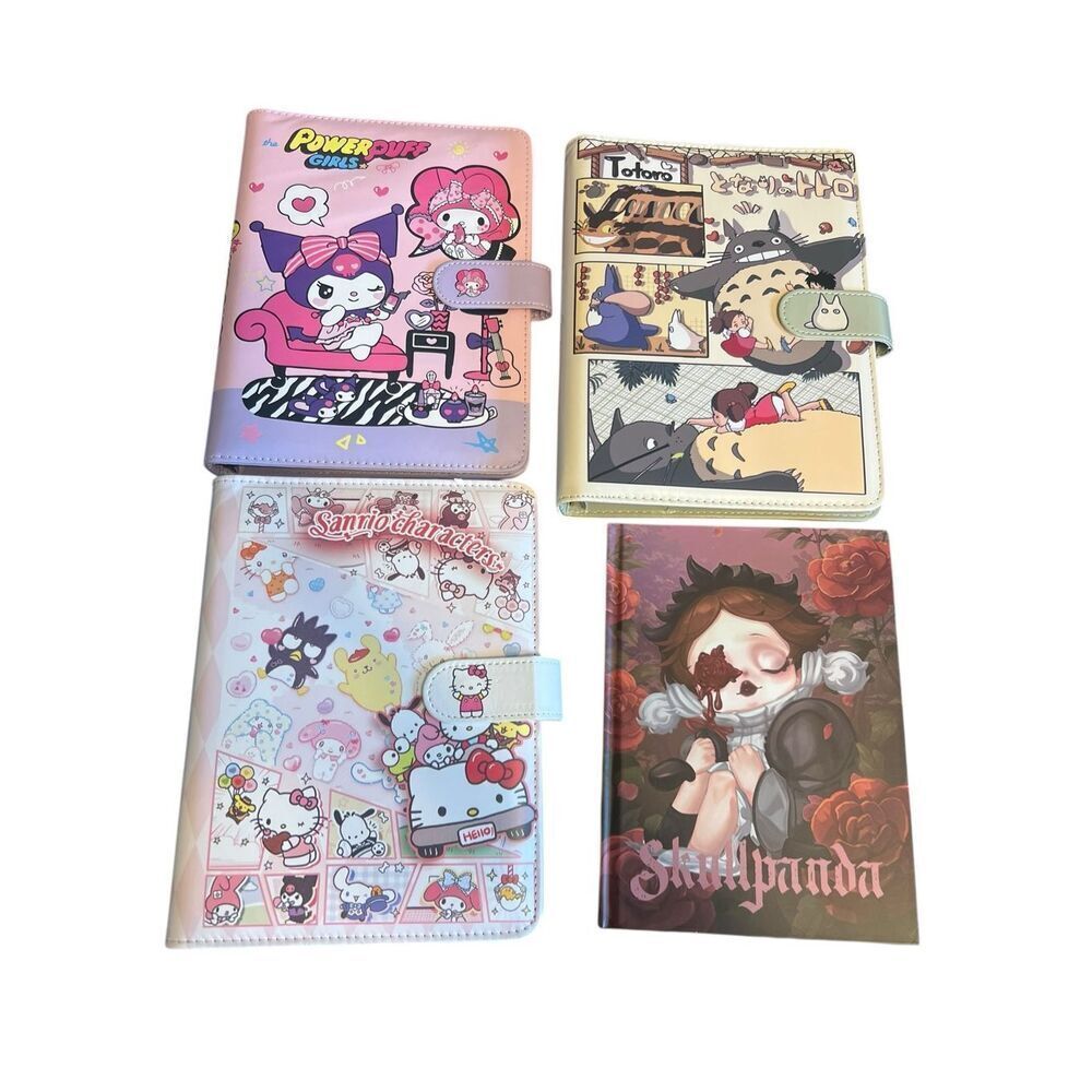 4 Anime planners budget diaries hello kitty Sanrio powerpuff girls Totoro skulls